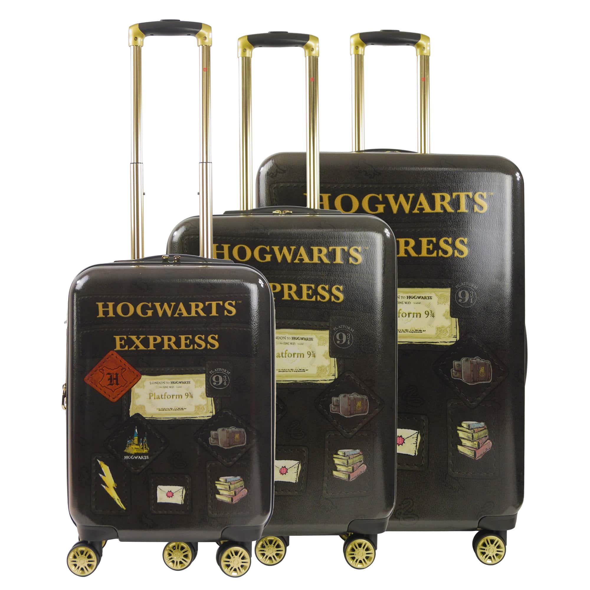 Ful - WB Harry Potter Hogwart Express Hardside Printed Abs 3PC Luggage Set - Black