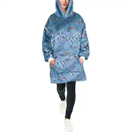 Pegasus - Tennessee Titans 60" x 80" Repeat Logo Hoodie Bloncho - Multicolor