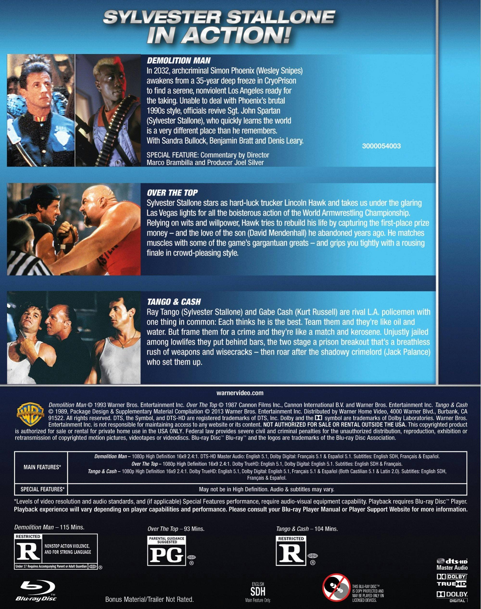 Angle. Demolition Man/Over the Top/Tango & Cash (Box Set) [Blu-ray].