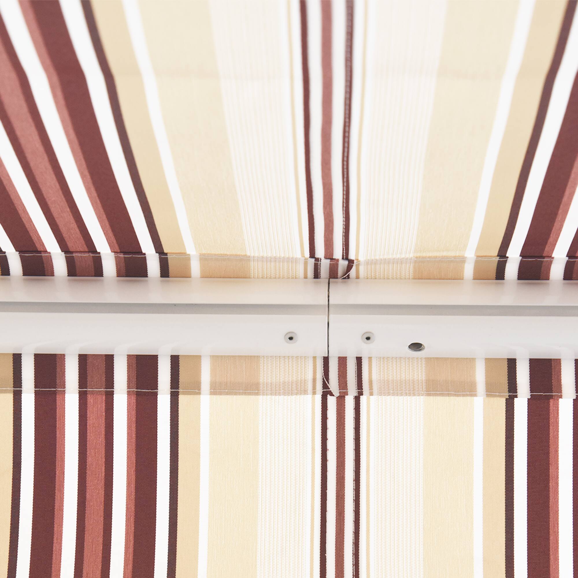 Alt View 8. Outsunny - 10' x 8' Retractable Awning, Patio Awnings, Sunshade Shelter w/ Manual Crank Handle, UV & Water-Resistant Fabric - Red & Beige.