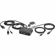 Front. Startech - 2-Port Hybrid USB-C HDMI Cable KVM Switch.