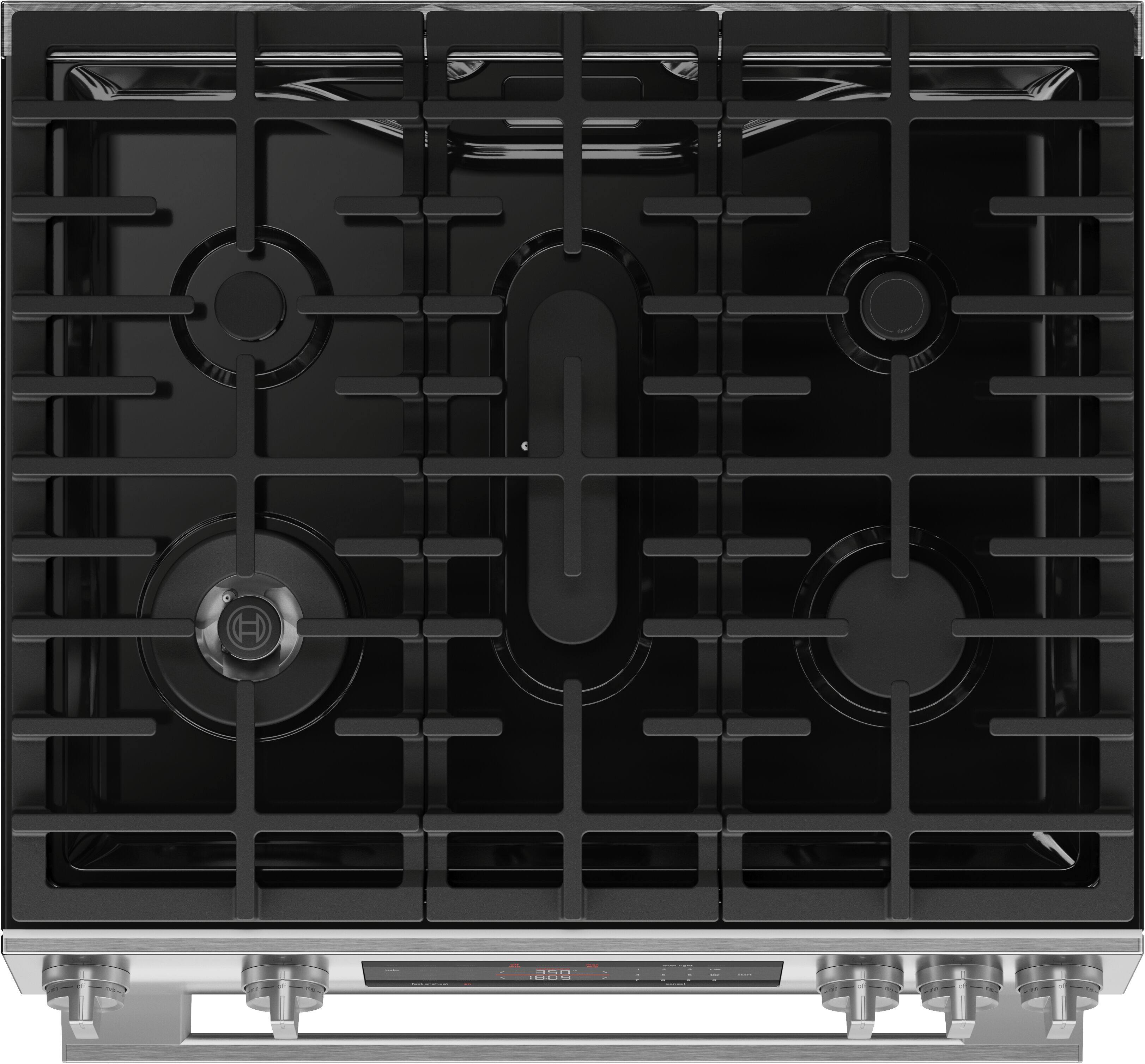 Alt View 13. Bosch - 300 Series 5.8 Cu. Ft. Slide-In Gas Convection Range - Stainless Steel.