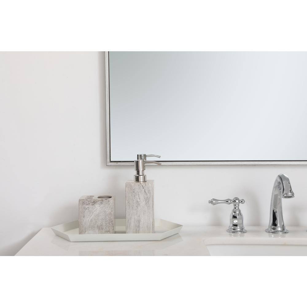 Back. Elegant Decor - Metal frame rectangle mirror 36 inch in silver - Silver.