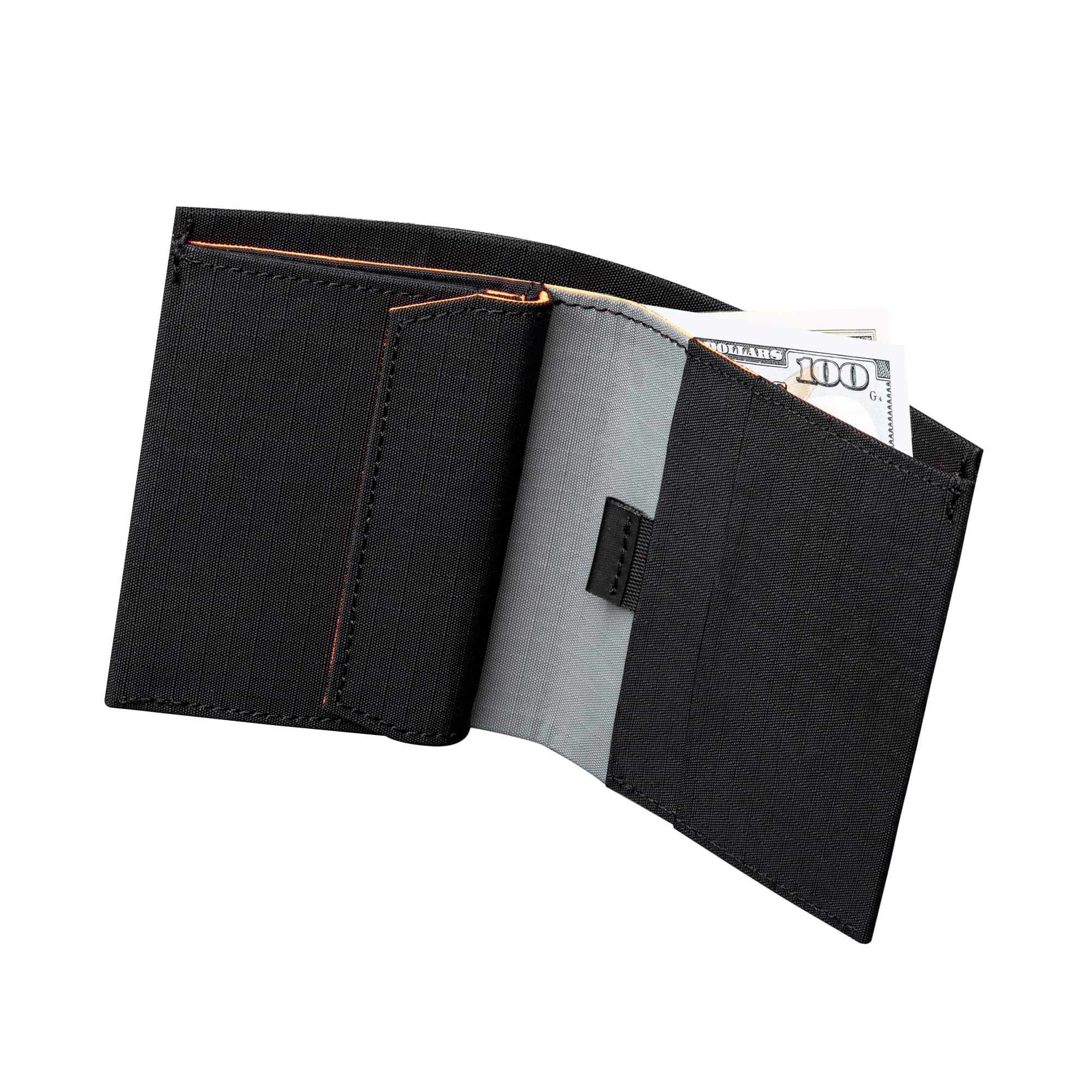 ALPAKA - Bifold Coin Wallet with Magnetic Coin Pouch, RFID Protection,Flat Bill Sleeve,Gift-Ready Box - Black Axogrid 210D