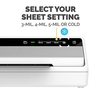 SELECT YOUR SHEET SETTING  
3-MIL, 4-MIL, 5-MIL OR COLD  

3mil 4mil 5mil