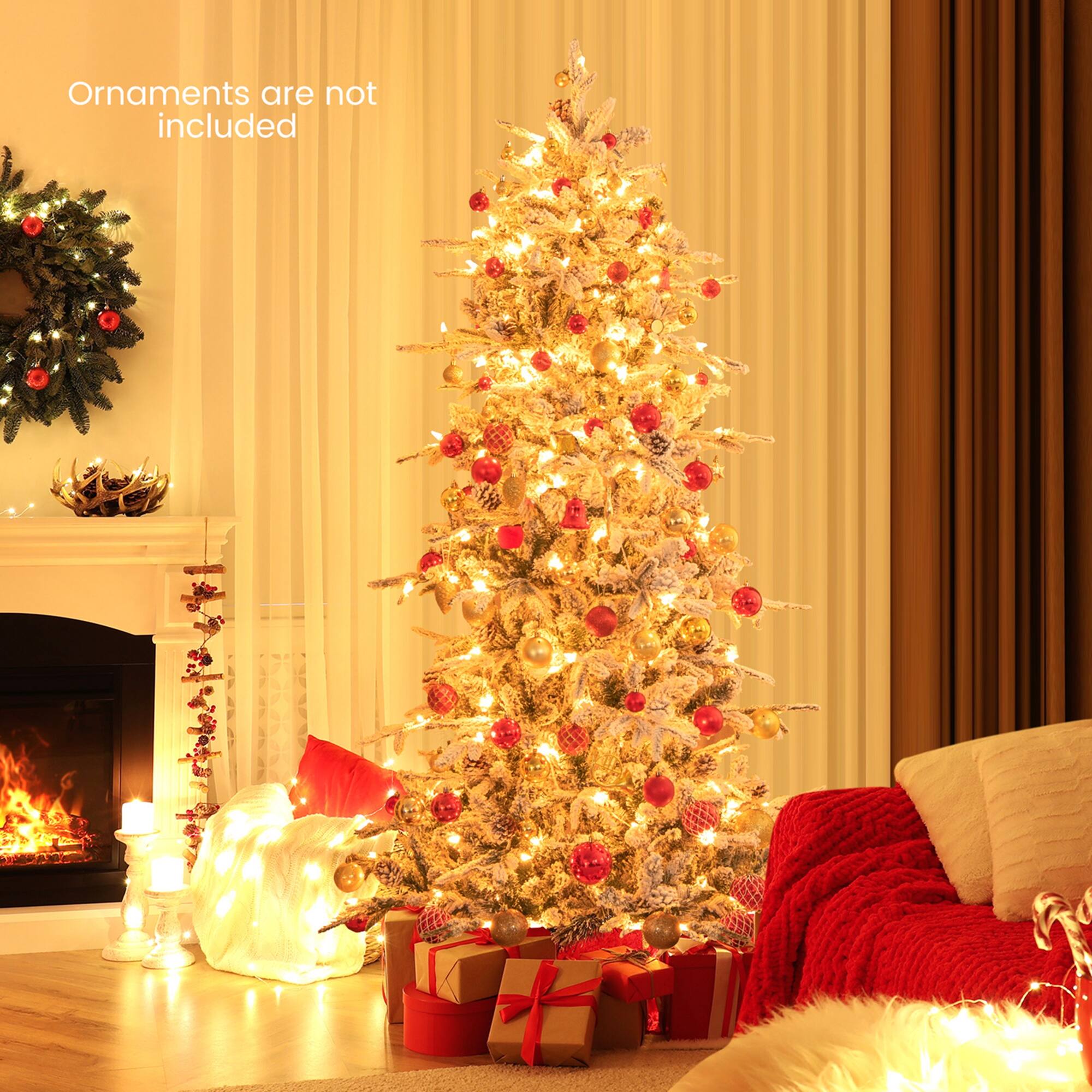 The text on the image reads, "Ornaments are not included."