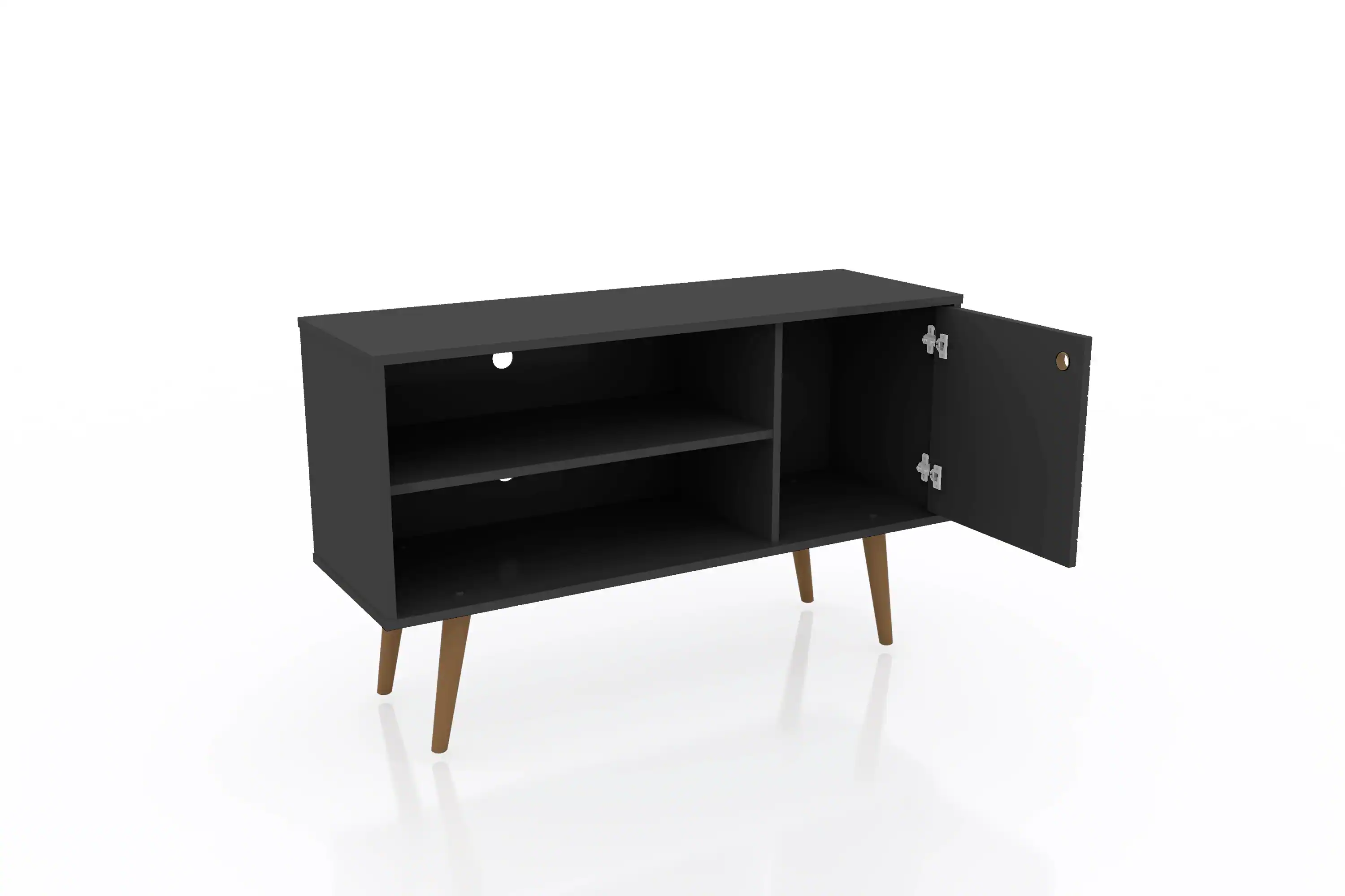 Back. TinyHomie - 43in TV Stand in Black - Black.