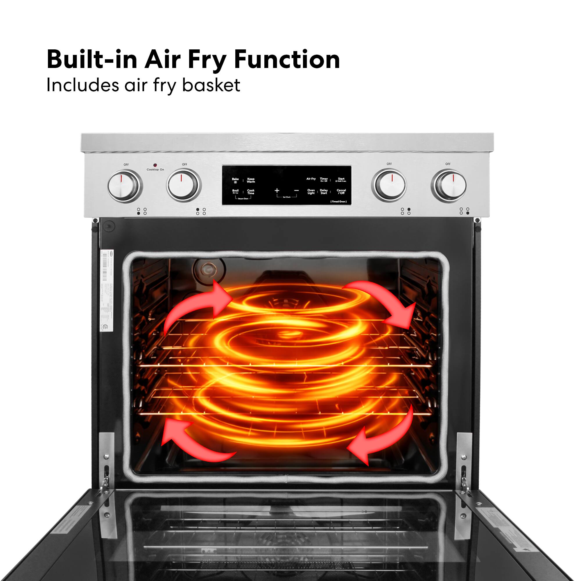 Built-in Air Fry Function  
Includes air fry basket