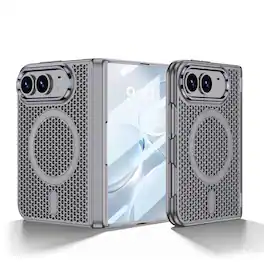 Dteck - for Apple iPhone Duo Heat Dissipation Case with Built-in Screen Protector & Hinge Protection,Slim Hard PC Phone Shell - Gray