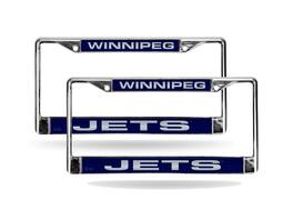 Rico Industries - Winnipeg Jets NHL Chrome Metal (Set of 2) Laser Cut License Plate Frames - Multi