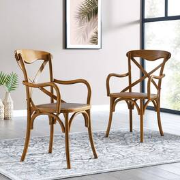 Gear Dining Armchair Set of 2 by Modway - Walnut