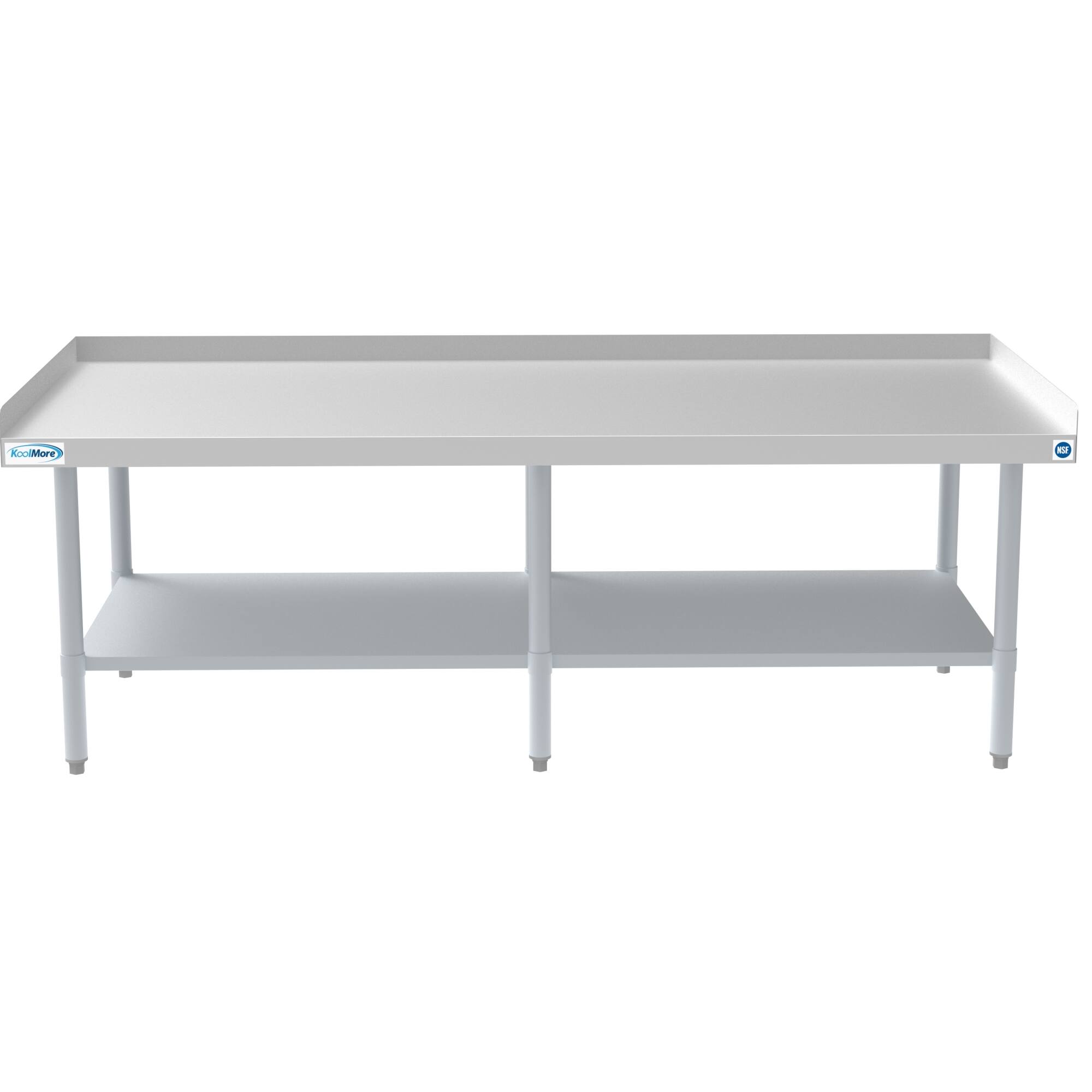 Front. Koolmore - 30" x 72" 16-Gauge Stainless Steel Equipment Stand with Galvanized Undershelf, EQT-163072. - Silver.