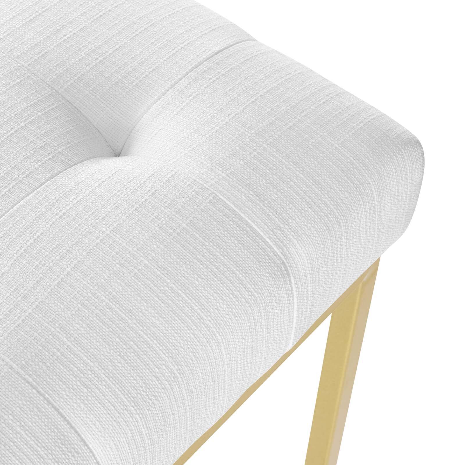 Alt View 4. Modway - Privy Gold Stainless Steel Upholstered Fabric Dining Accent Chair by Modway - Gold White.