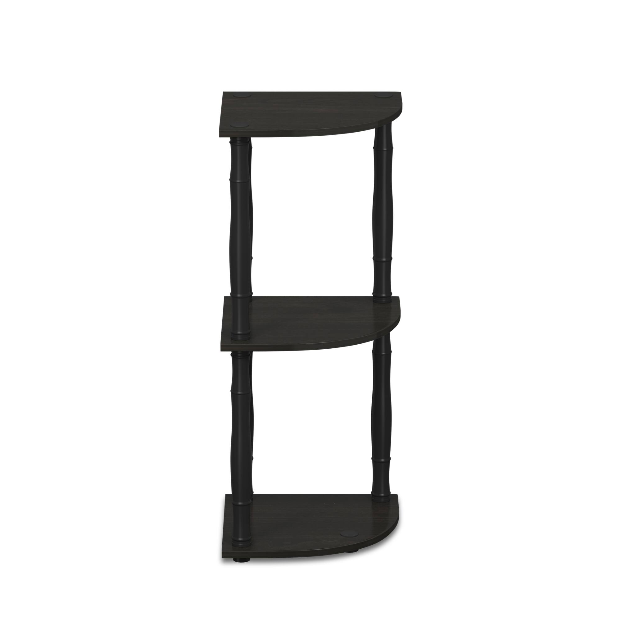 Alt View 2. Furinno - Turn-N-Tube 3-Tier Corner Display Rack Multipurpose Shelving Unit with Classic Tubes, Espresso/Black - Espresso/Black Classic Tube.