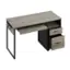 Left. Bestier - 48" Gaming Desk with File Storage Drawers and Open Writing Compartments - Gray.