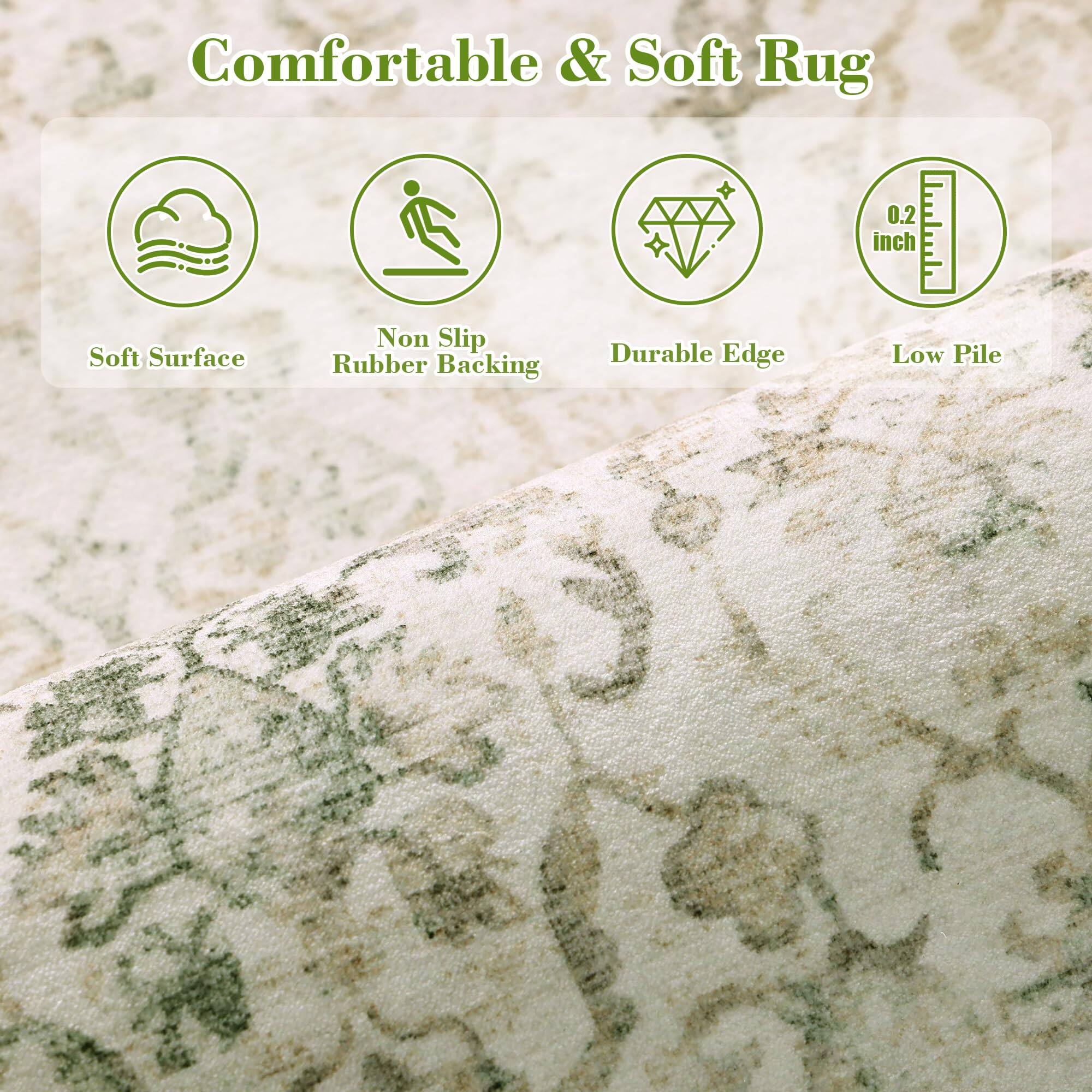 Comfortable & Soft Rug

- Soft Surface
- Non Slip Rubber Backing
- Durable Edge
- Low Pile (0.2 inch)