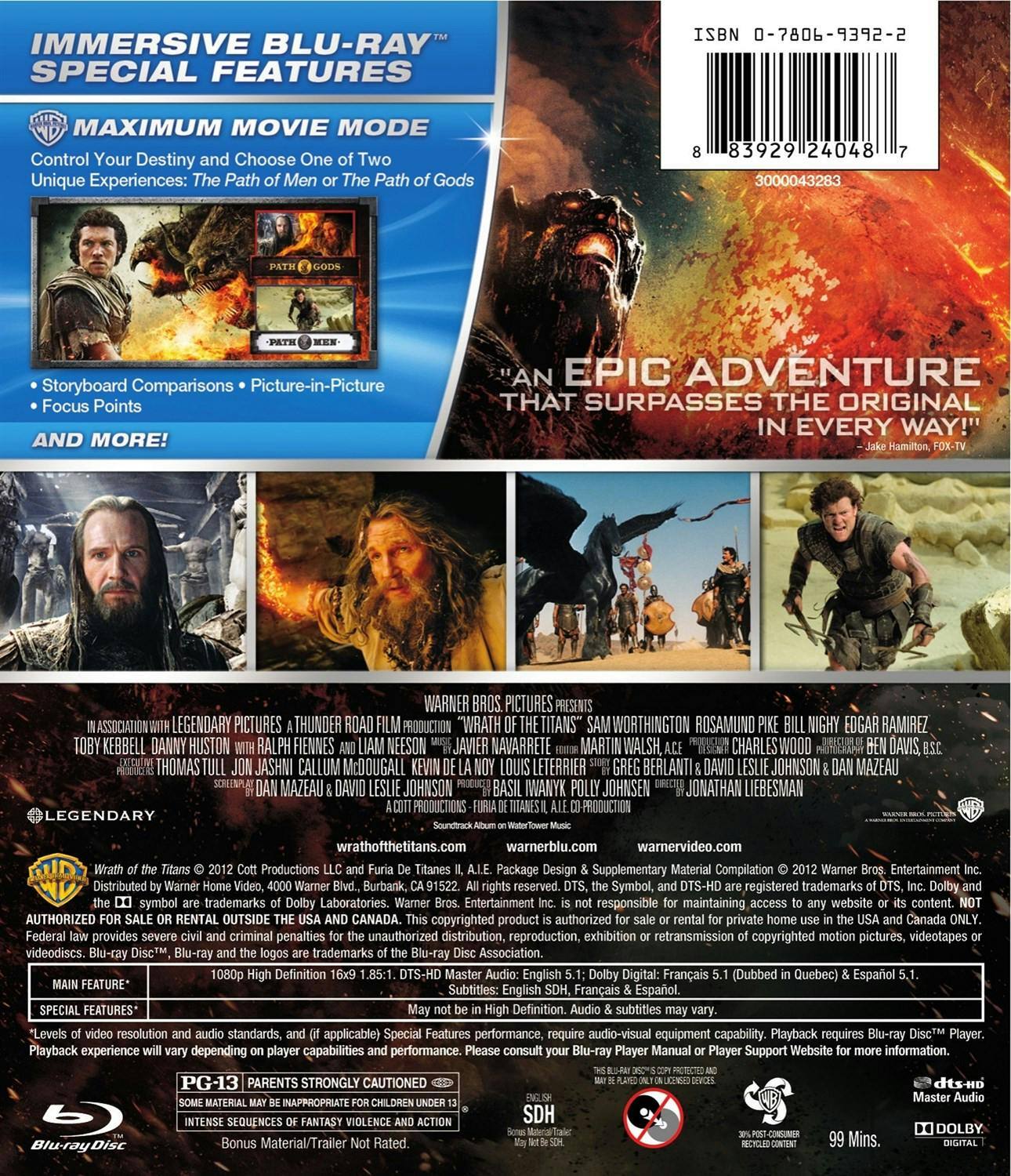 Back. Wrath of the Titans [Blu-ray].