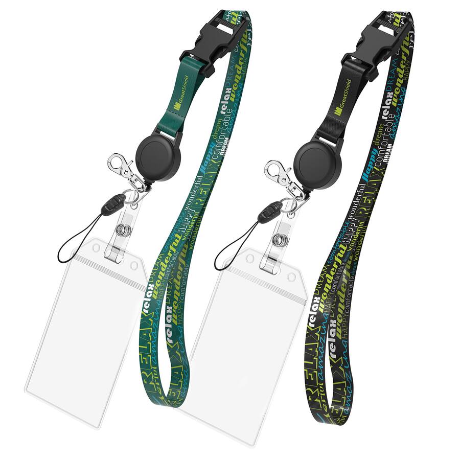3 Pack Retractable ID Badge Lanyards With Holders - Stainless Steel Teacher Lanyard Set (Gold, Pink, Purple)