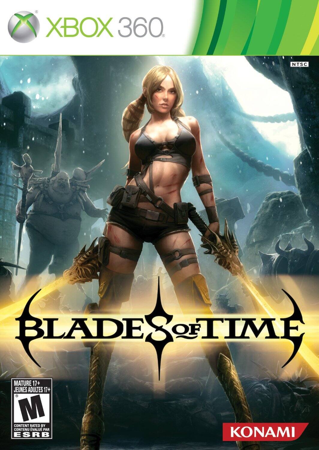 XBOX 360  
NTSC  

BLADES OF TIME  

MATURE 17+  
JEUNES ADULTES 17+  

CONTENT RATED BY ESRB  
CONTENU ÉVALUÉ PAR ESRB  

KONAMI