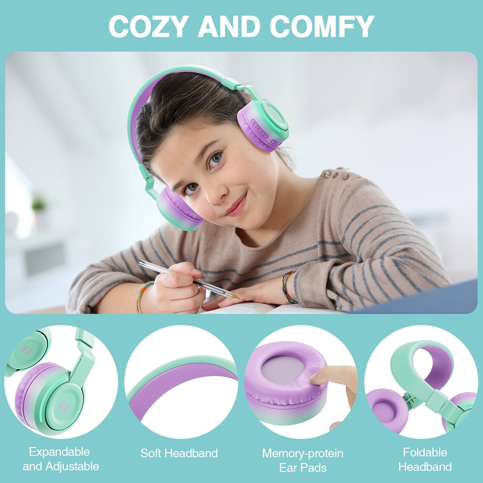 COZY AND COMFY

E3
E3

Expandable and Adjustable
Soft Headband
Memory-protein Ear Pads
Foldable Headband