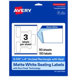 Avery - Avery® Sealing Labels, 5-7/8" x 4", Matte Paper, 150 Total - White