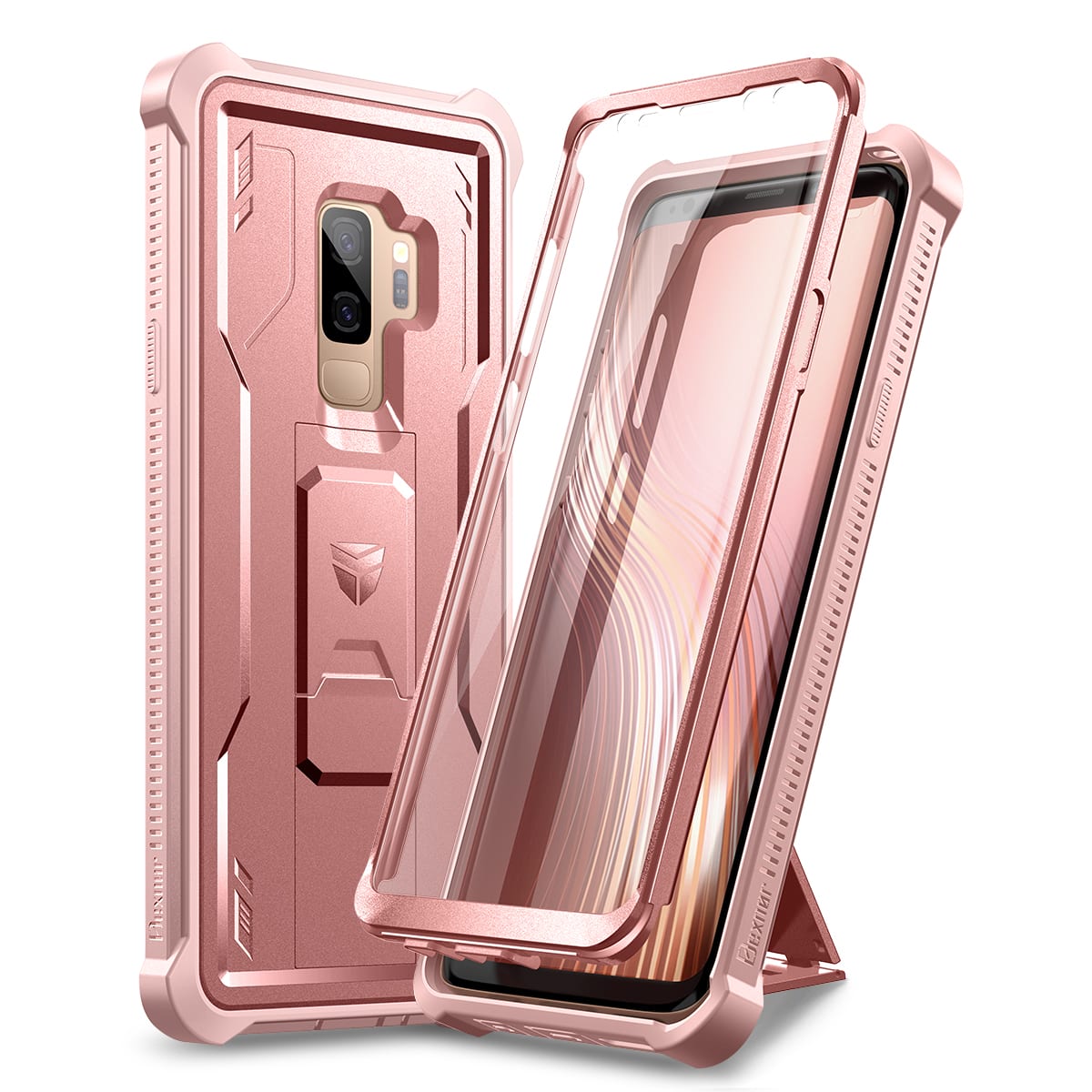 dexnor - Case for Samsung Galaxy S9+ Plus Heavy Duty Military Grade Protection Shockproof Protective Cover - Rose Gold
