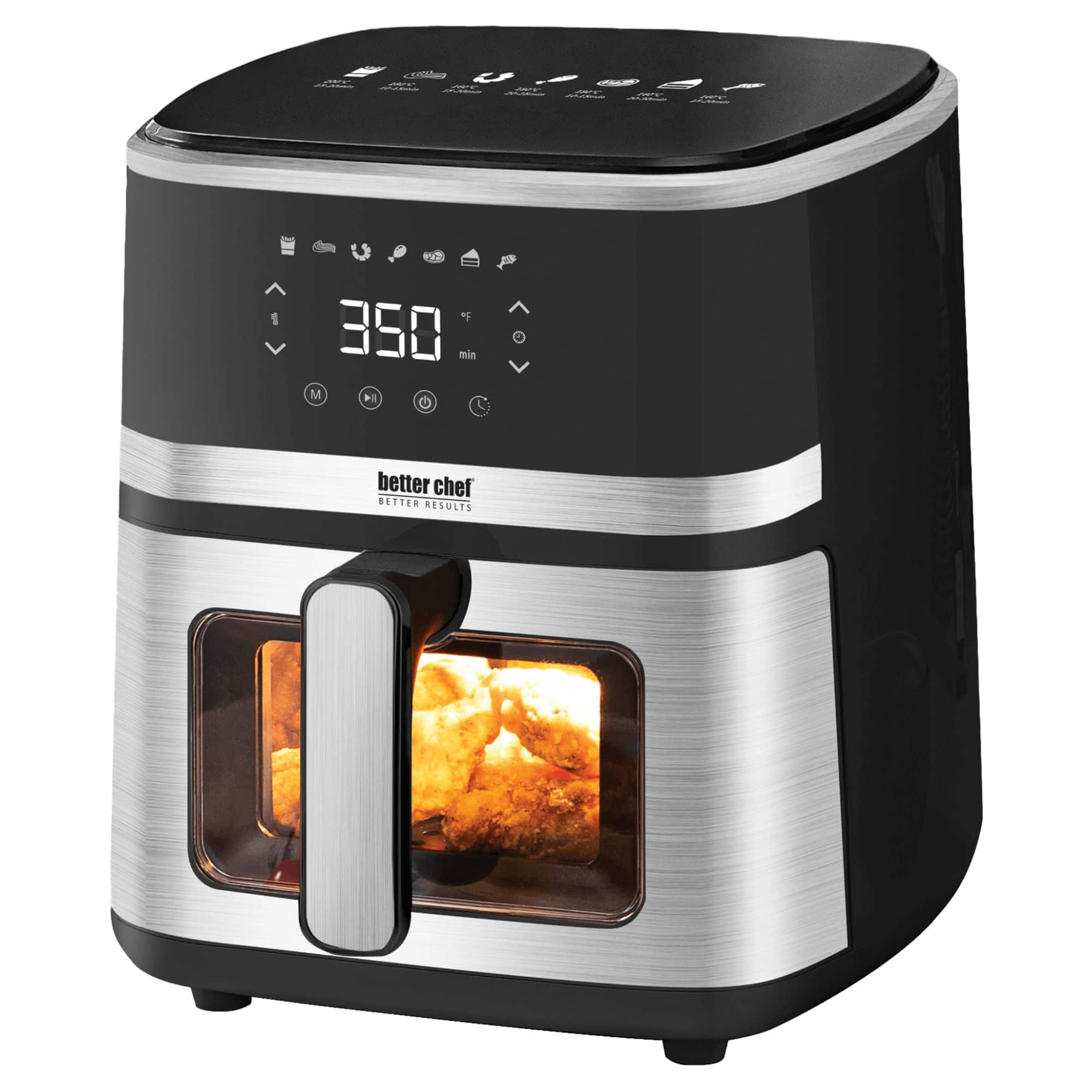 Better Chef - Stainless Steel 5L Digital Display Air Fryer - Black/Silver