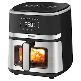 Better Chef - Stainless Steel 5L Digital Display Air Fryer - Black/Silver