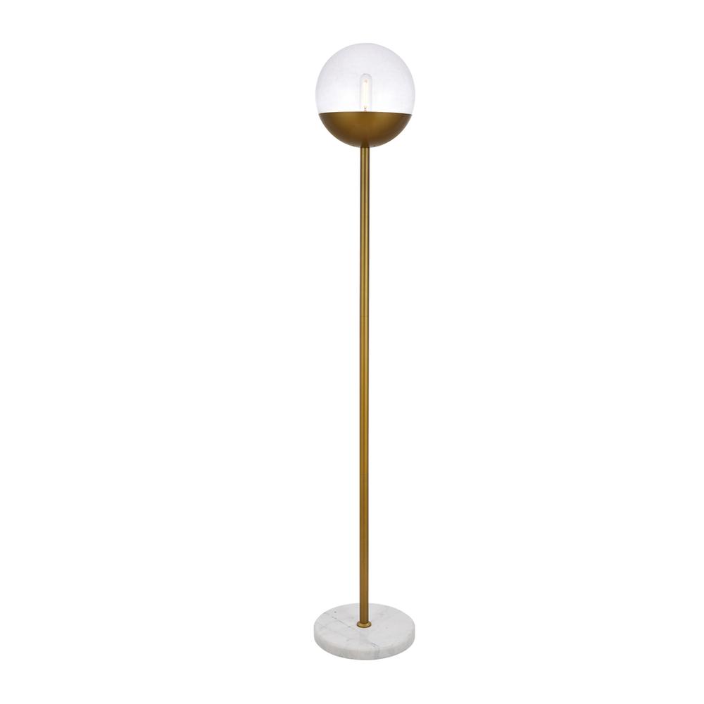 Alt View 2. Living District - Eclipse 1 Light Brass Floor Lamp With Clear Glass - Brass And Clear.