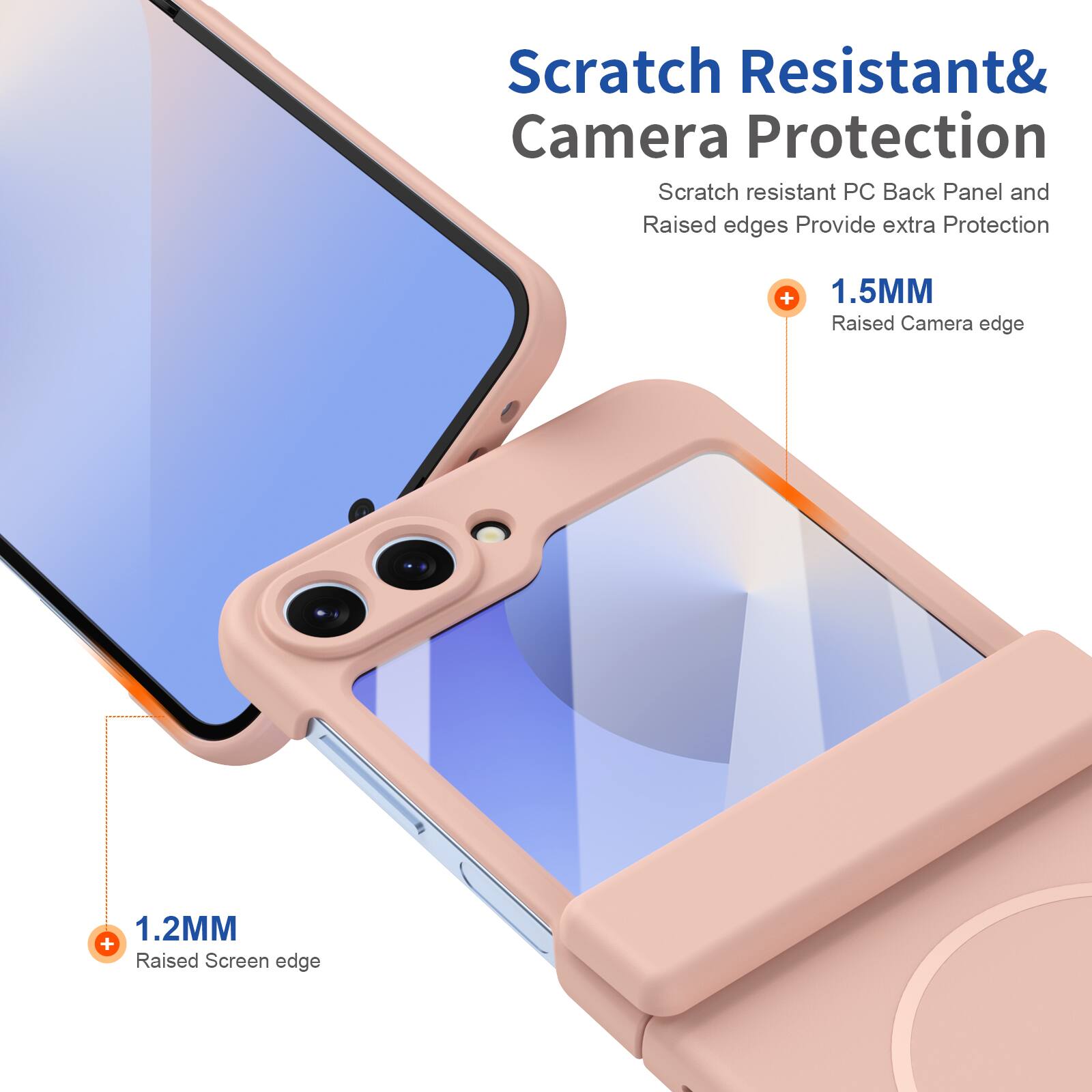 Scratch Resistant & Camera Protection

Scratch resistant PC Back Panel and Raised edges Provide extra Protection

+ 1.5MM Raised Camera edge

+ 1.2MM Raised Screen edge