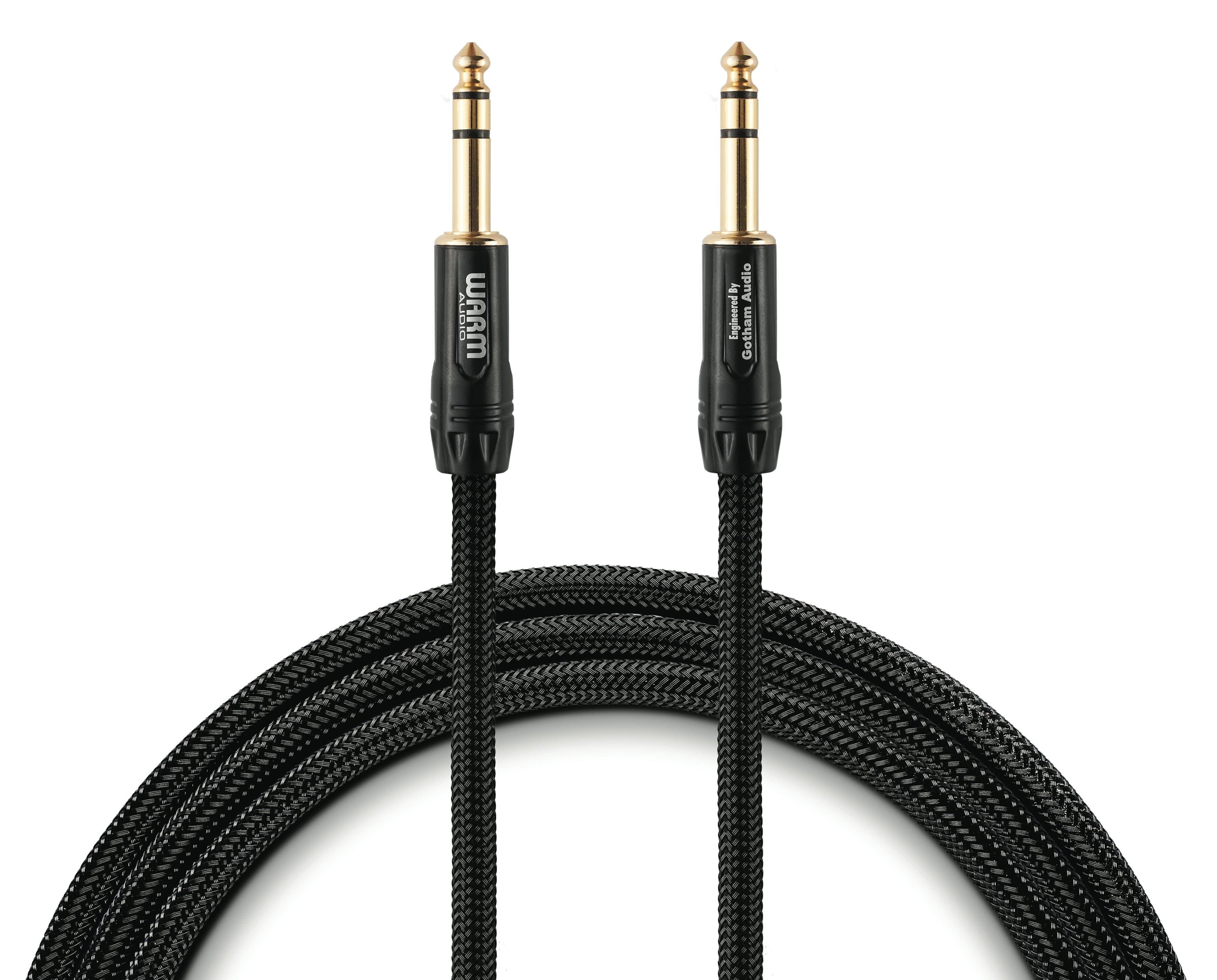 Warm Audio - 6 FT Premier Series Gold TRS to TRS Cable, with Balanced Audio, StarQuad 4-Conductor Wiring & Double-Reussen Shielding