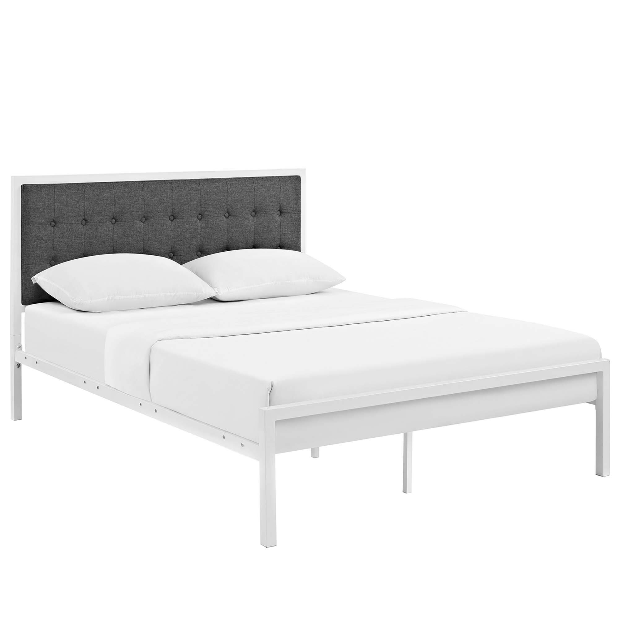 Angle. Modway - Elsie Queen Bed Frame - Gray.