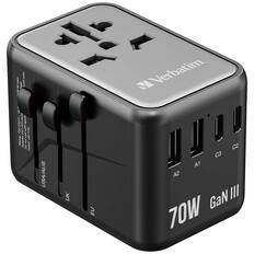 wire. W max. tage. pun 2500 10 V-, good applia 100-250 (AC-AC) with use Rating: Adapter ou Do only. esn Indoor
USA/AUS
UK
EU
Verbatim A2 A1 C3 C2 GaN IIII 70W