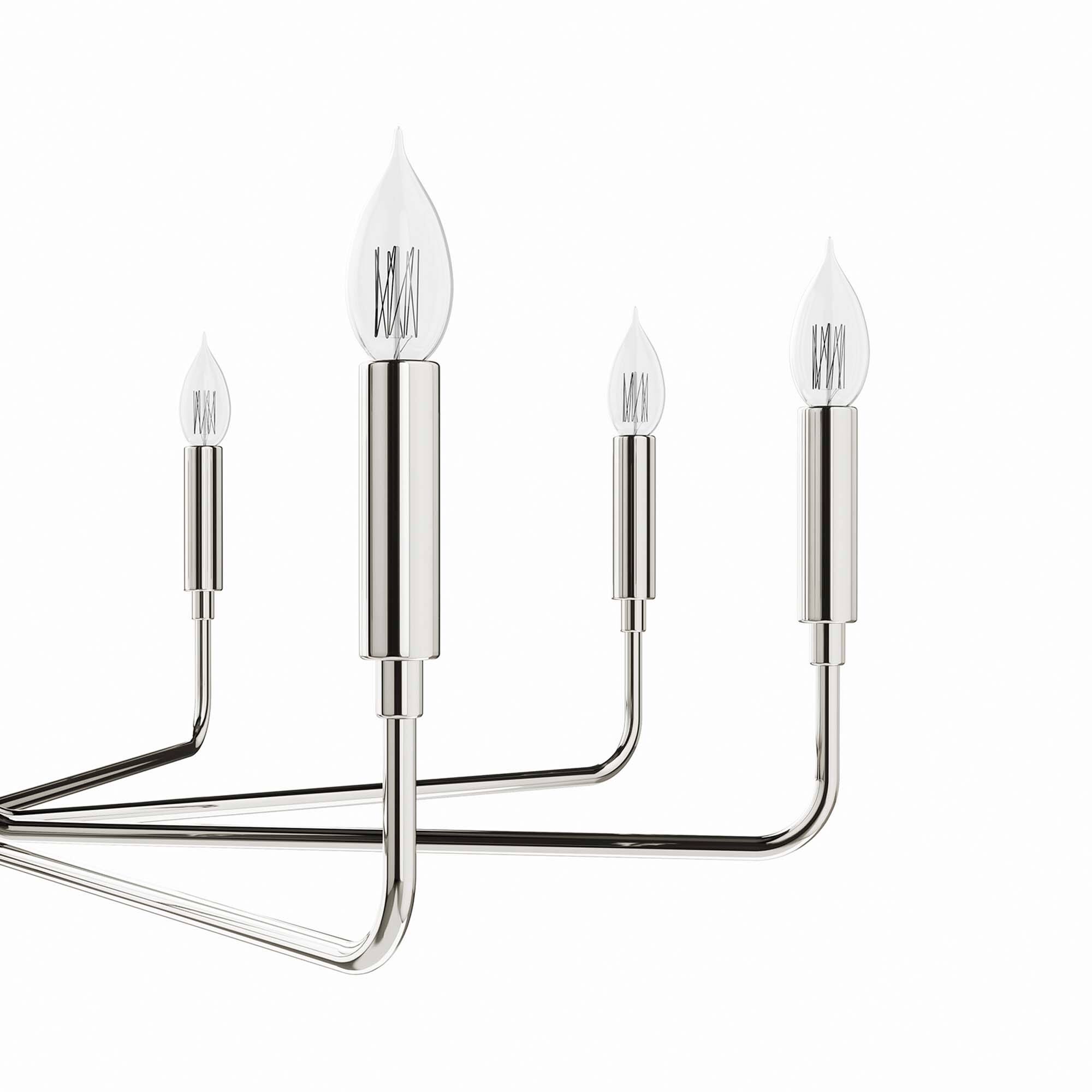 Alt View 5. Modway - Rekindle 8-Light Chandelier by Modway - Polished Nickel.