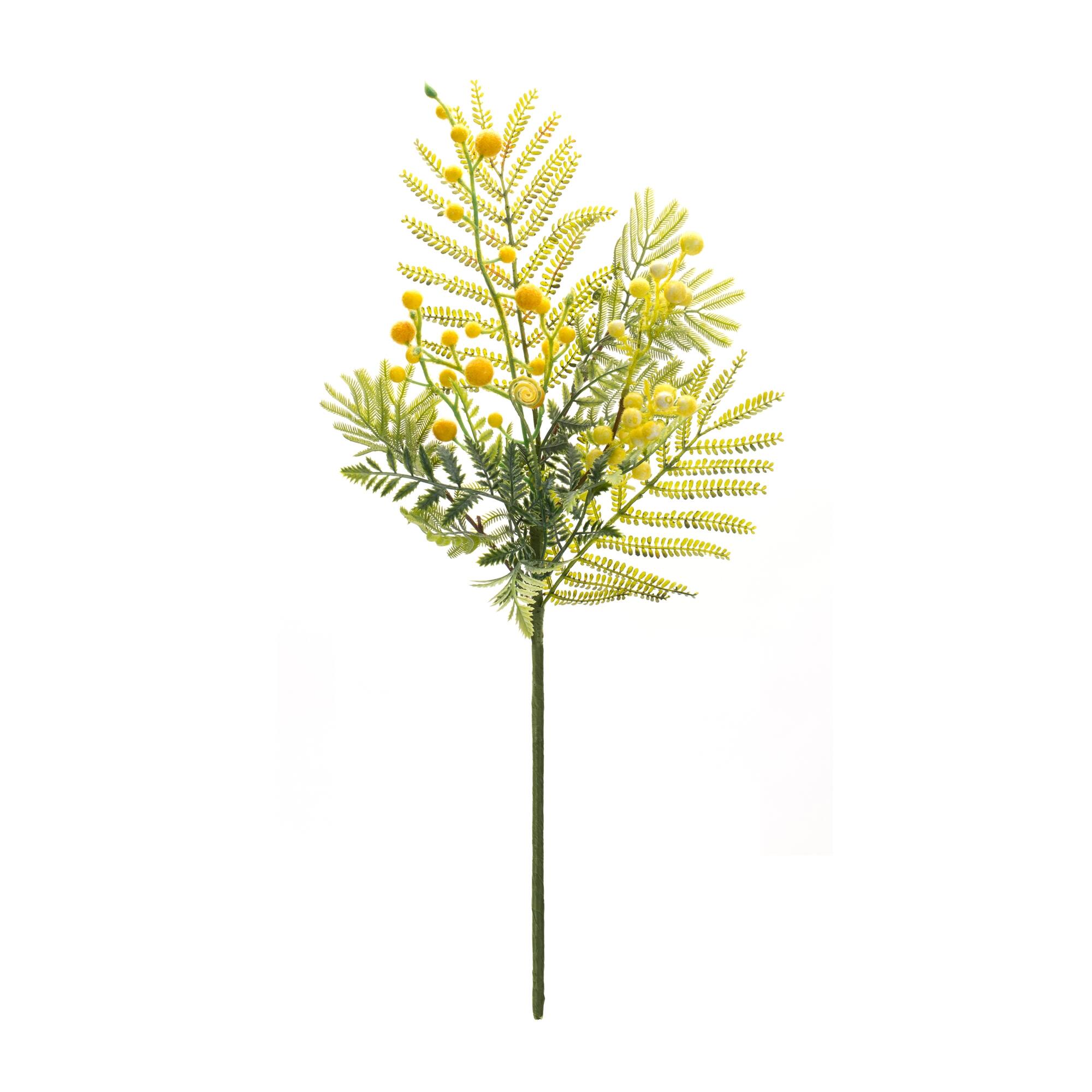 Left. BreeBe - Mimosa Leaf Berry Spray (Set of 6) - Green, Yellow.