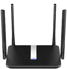 Front. Cudy - Cudy AC1200 Dual Band Unlocked 4G LTE Modem Router, SIM, 1200Mbps Mesh WiFi, 5dBi High Gain Antennas, DDNS, VPN, Black - Black.