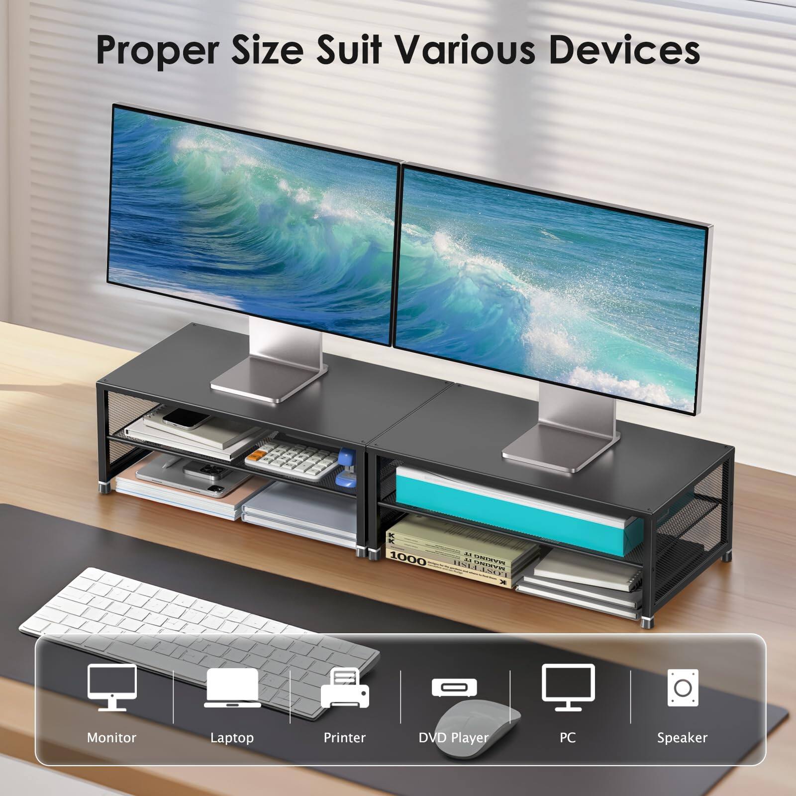 Proper Size Suit Various Devices

Monitor
Laptop
Printer
DVD Player
PC
Speaker