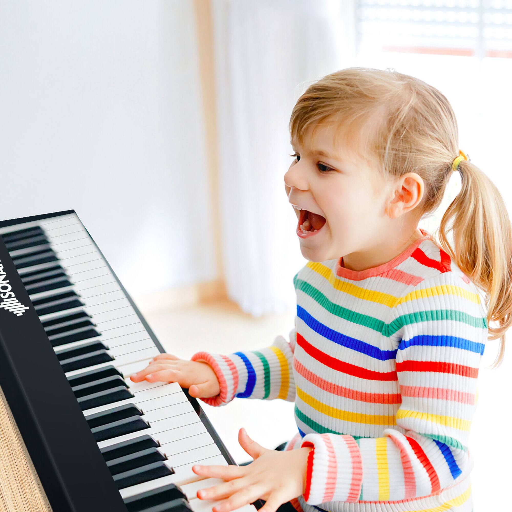 Alt View 1. Costway - Costway 61 Key Full Size  Folding  Toy Piano Keyboard MIDI Wireless Connection - Black.