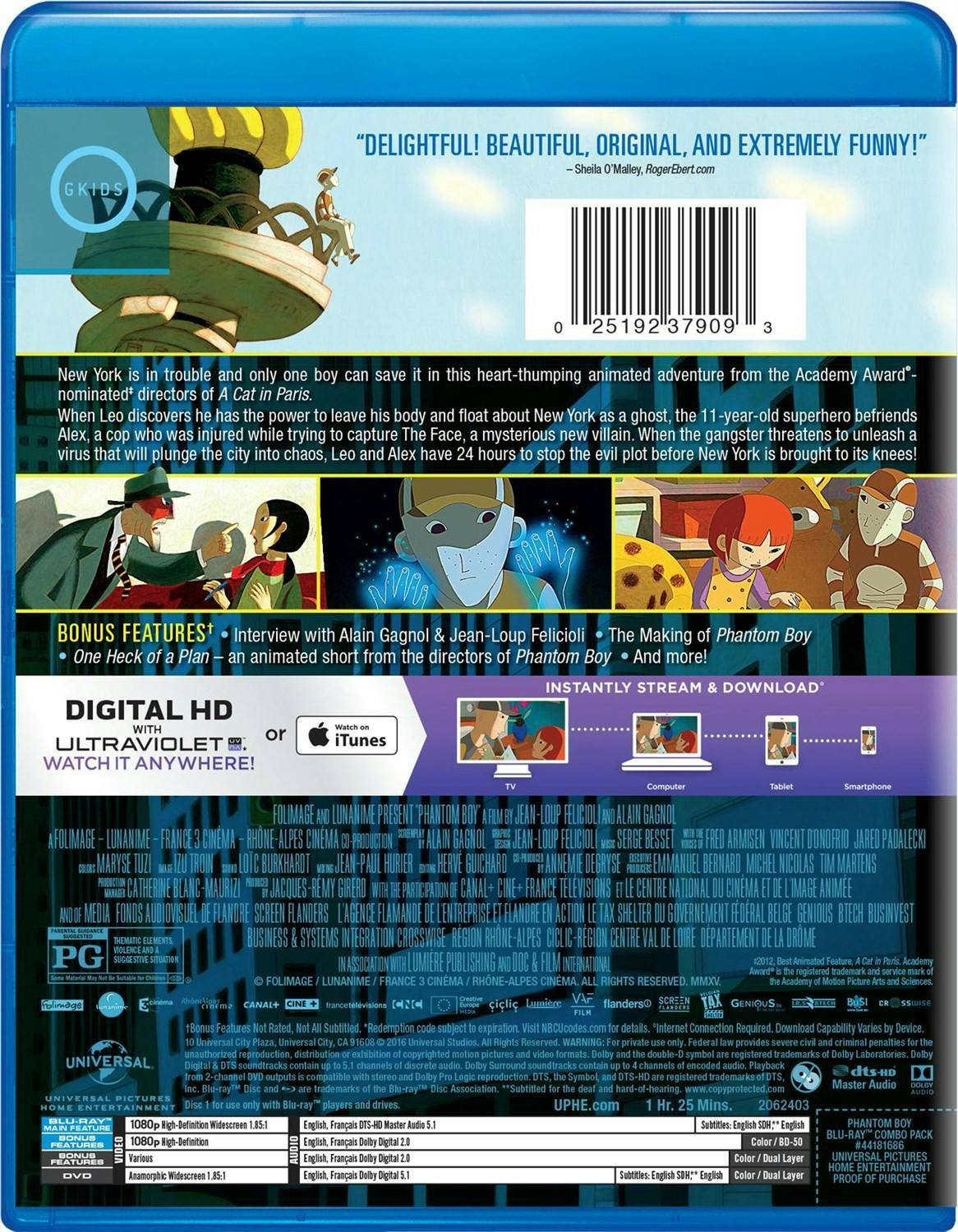 Back. Phantom Boy (DVD + Digital) [Blu-ray].