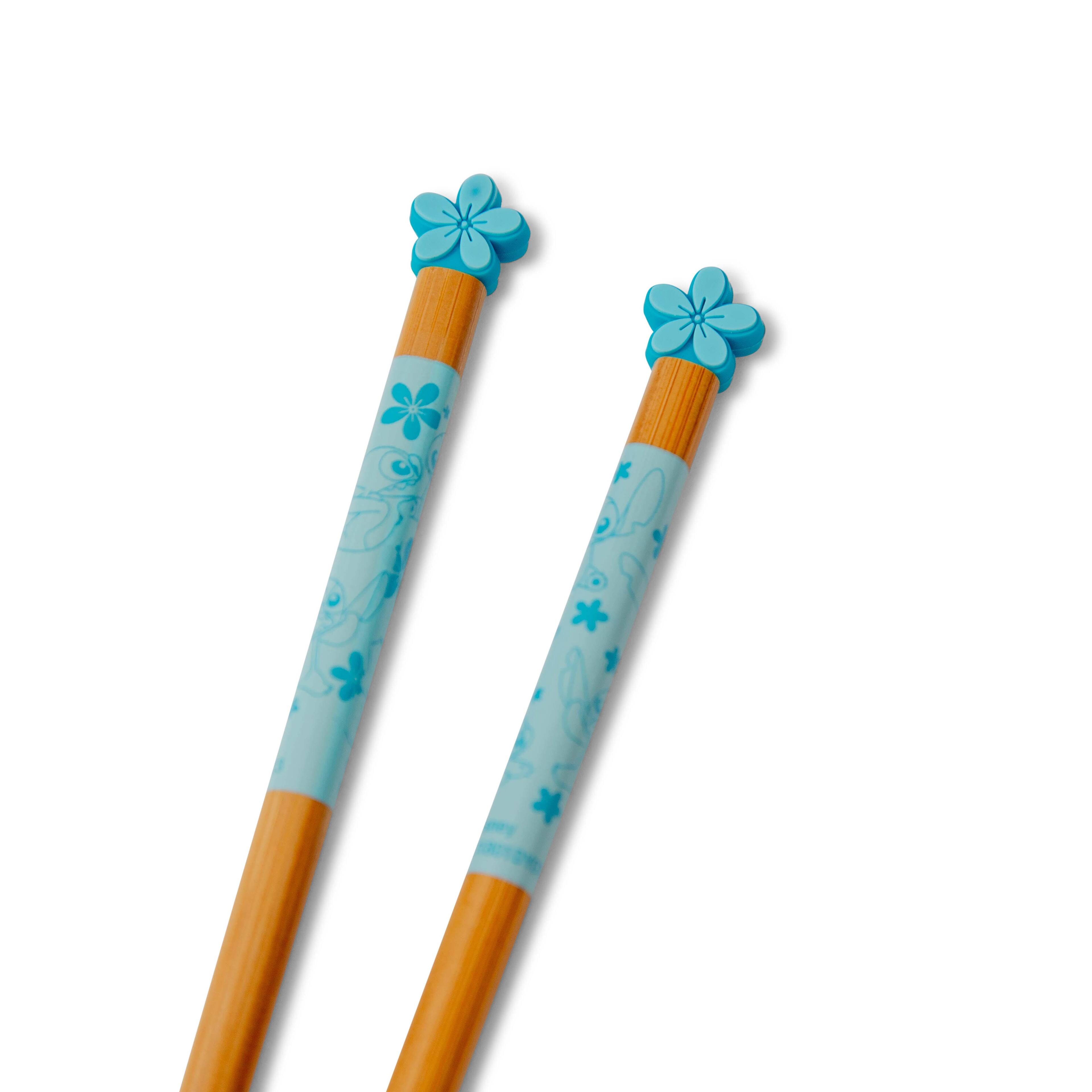 Alt View 1. Disney - Disney Lilo & Stitch 2-Pair Wooden Chopstick Set With Ceramic Rests - Blue.