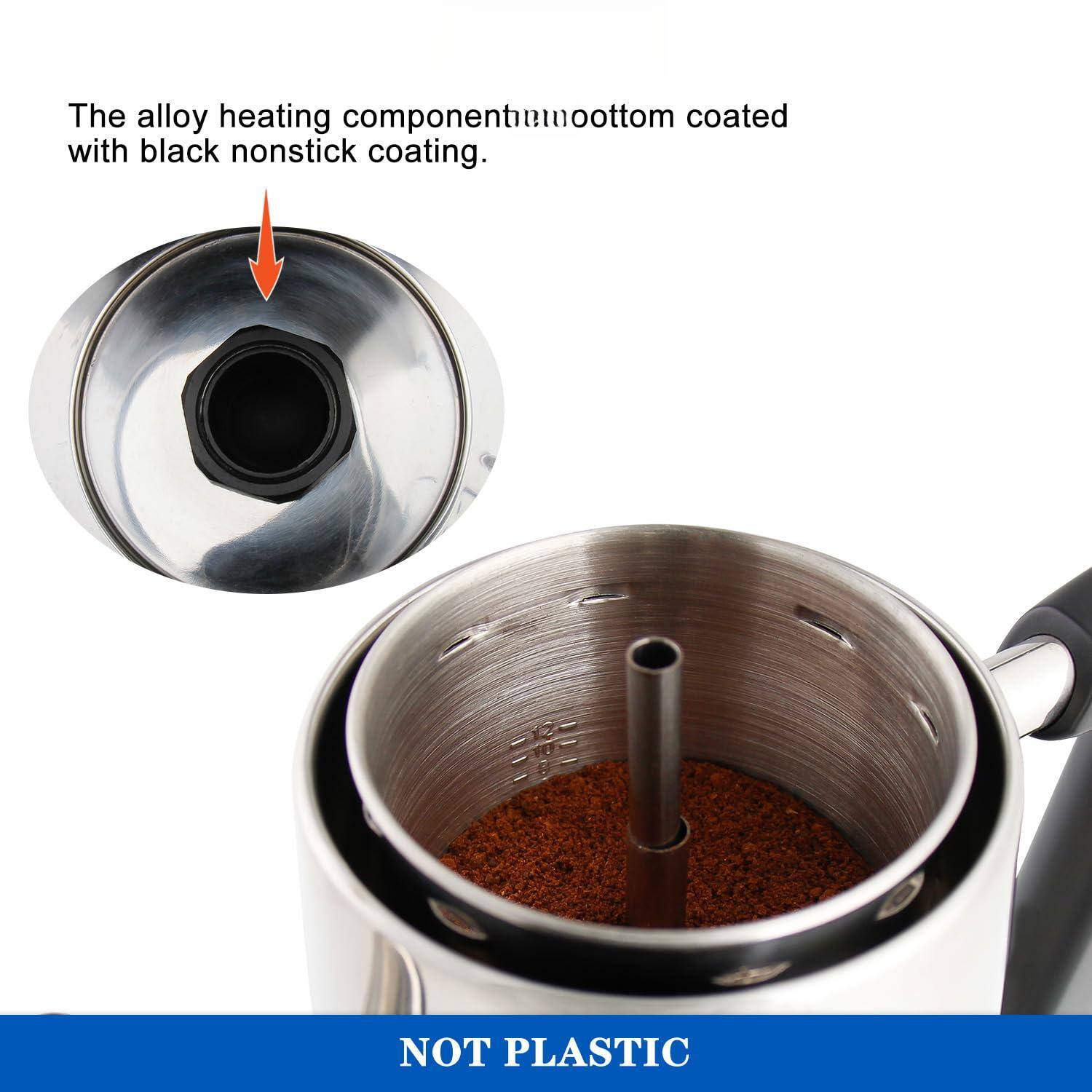The alloy heating component is the bottom coated with black nonstick coating.

NOT PLASTIC