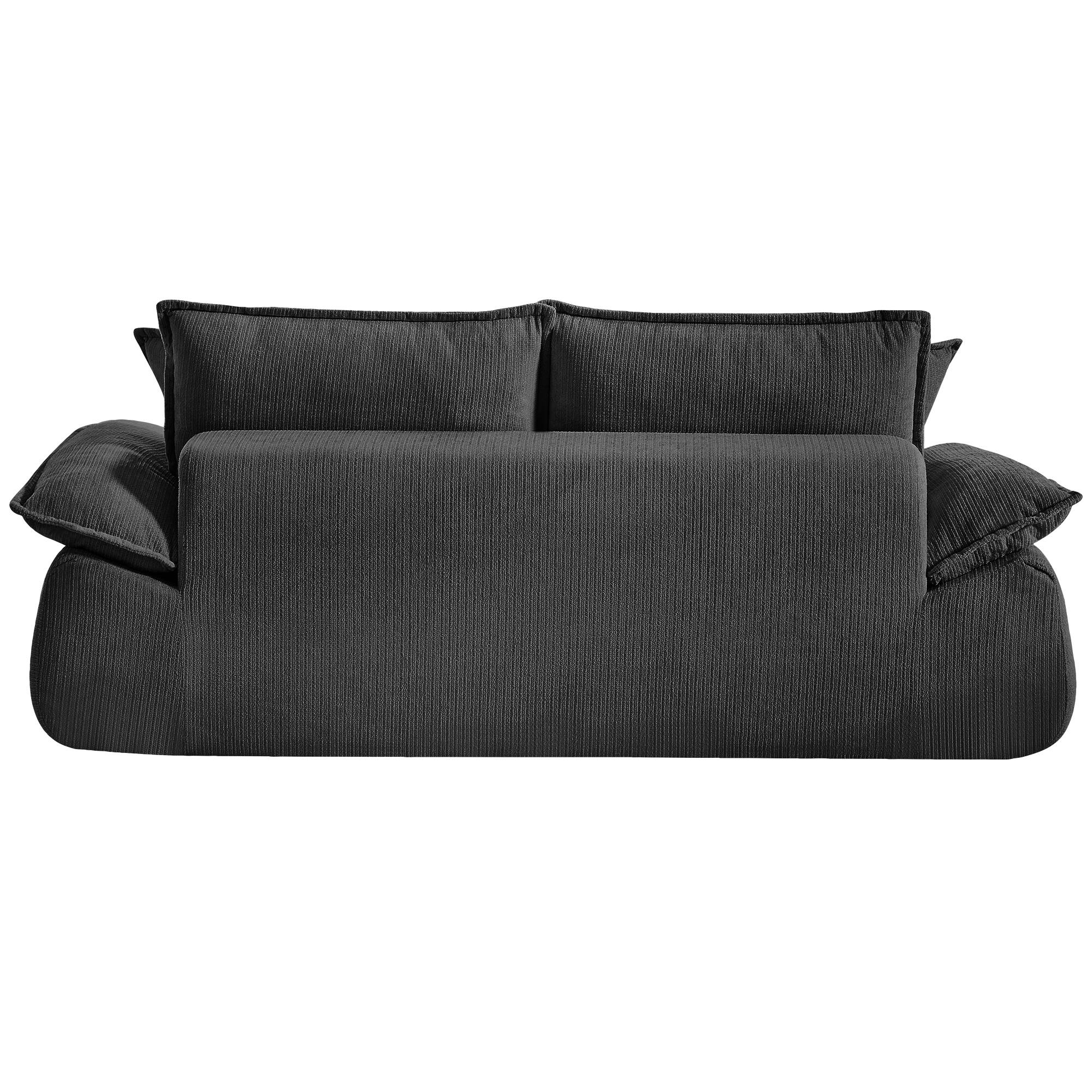 Alt View 8. Meqiodas - Boneless Loveseat, 2-Seater Boneless Sofa with Removable Cushions & 2 Pillows, Small Couch for Living Room, Apartments - Black.