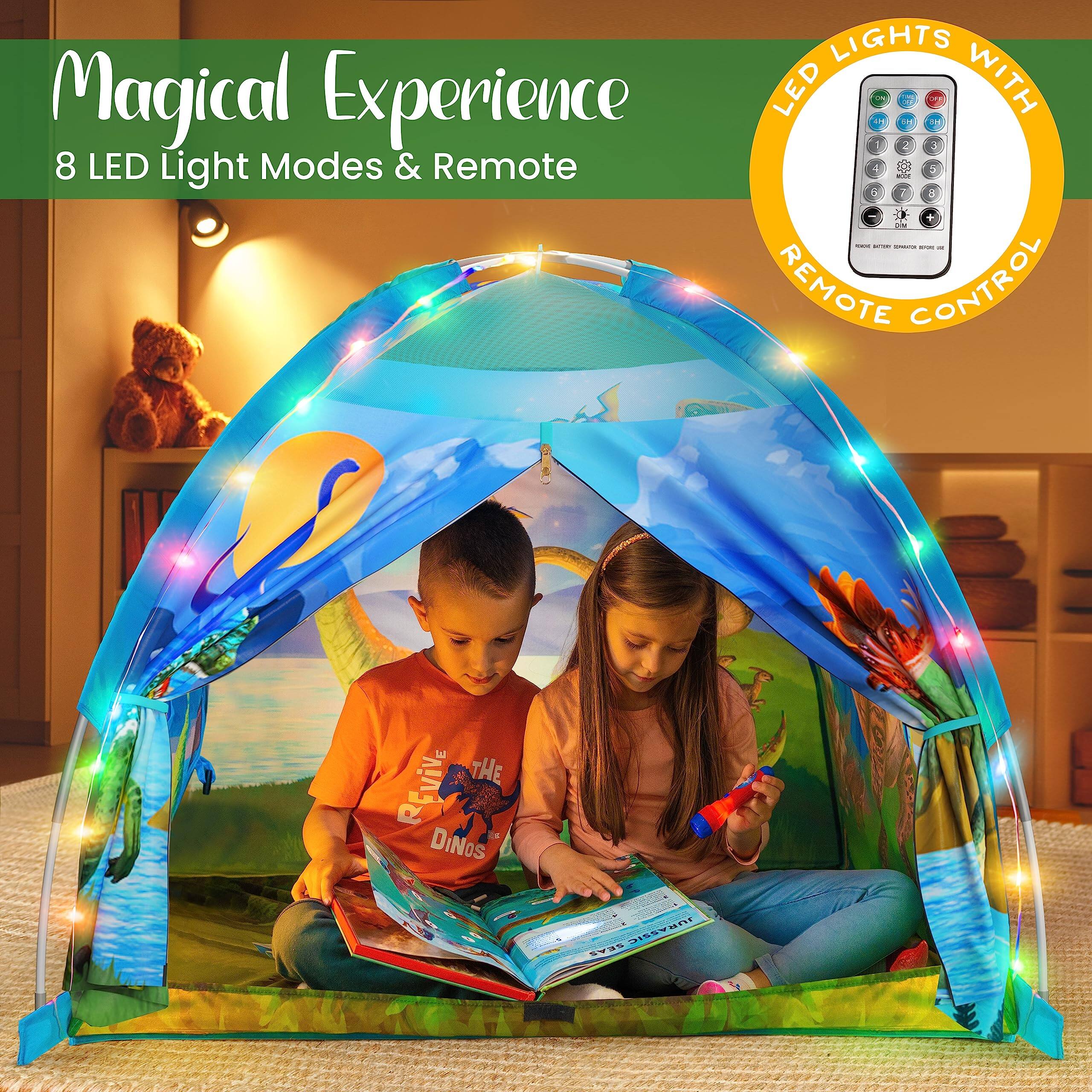 Magical Experience  
8 LED Light Modes & Remote  

LED LIGHTS WITH REMOTE CONTROL  

REPRIVE THE DINOS