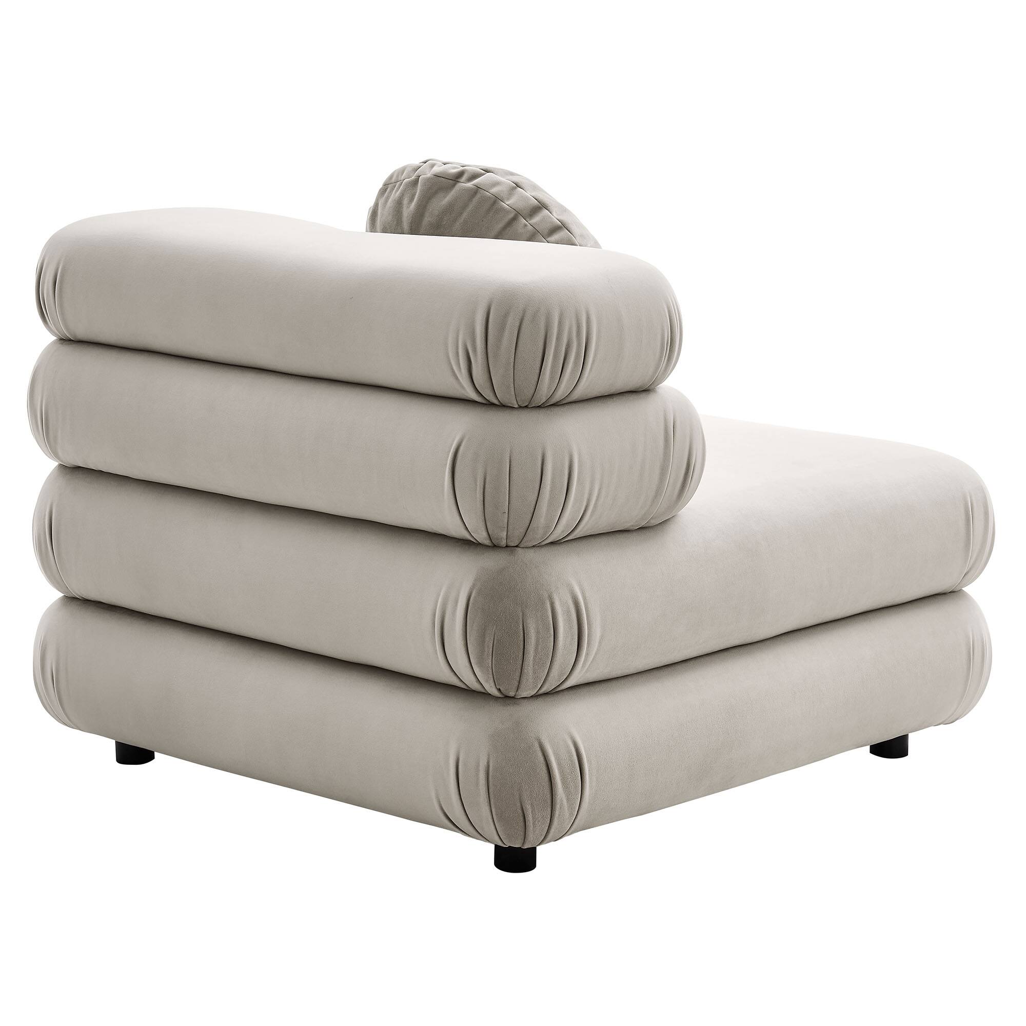 Alt View 1. Modway - Jubilee Modular Performance Velvet Armless Chair by Modway - Almond.