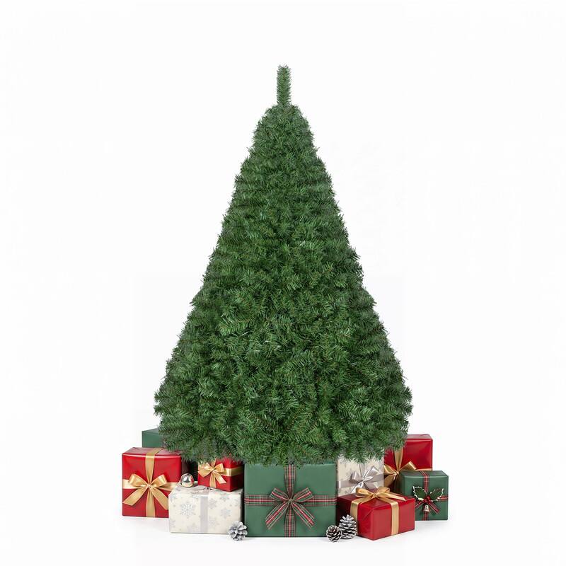 Front. WELLFOR - 5ft Unlit Hinged Artificial Christmas Tree with 519 Full PVC Branch Tips‑Holiday Indoor Decoration - Green.
