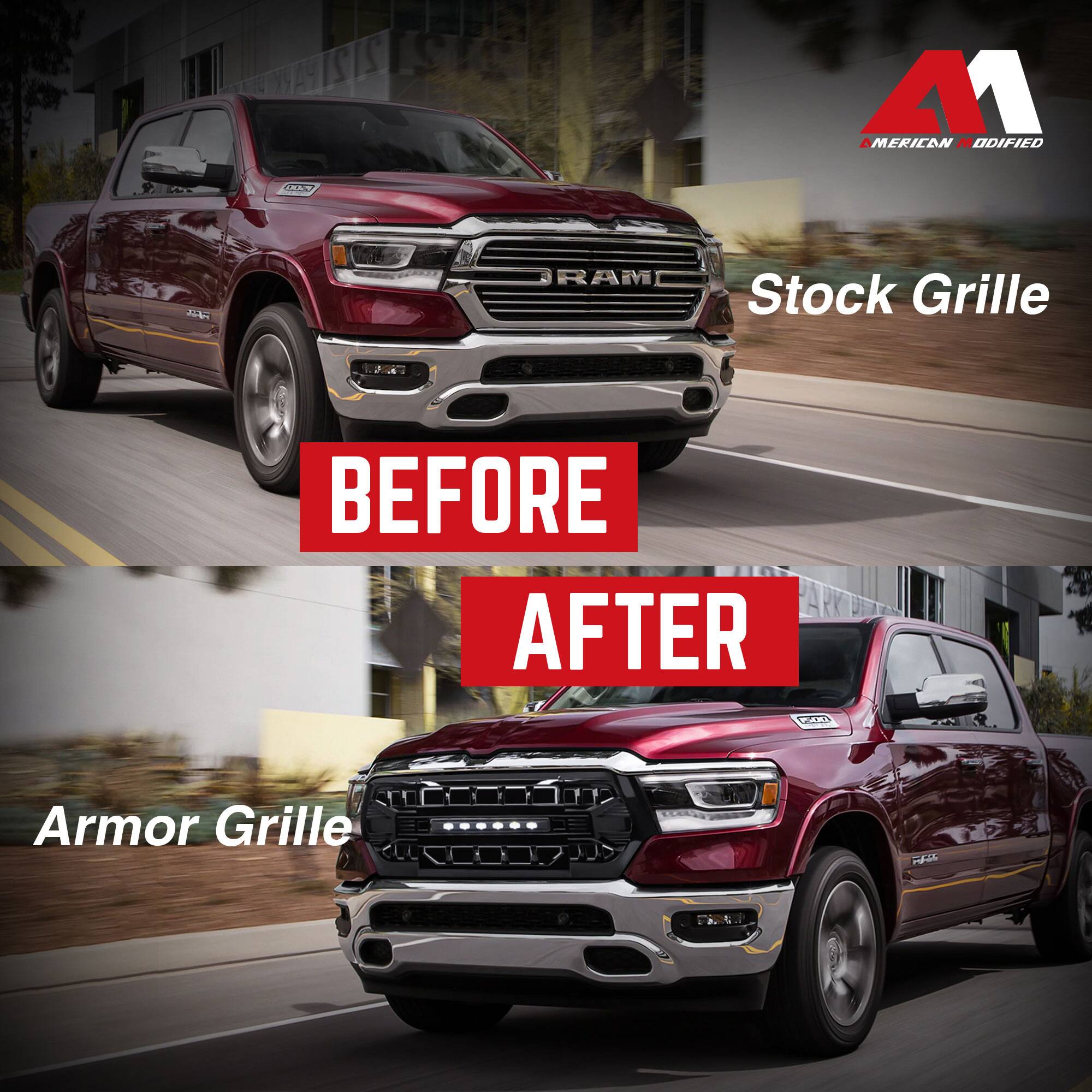 2121PARK  
Stock Grille  
BEFORE  
AFTER  
Armor Grille  
AMERICAN MODIFIED