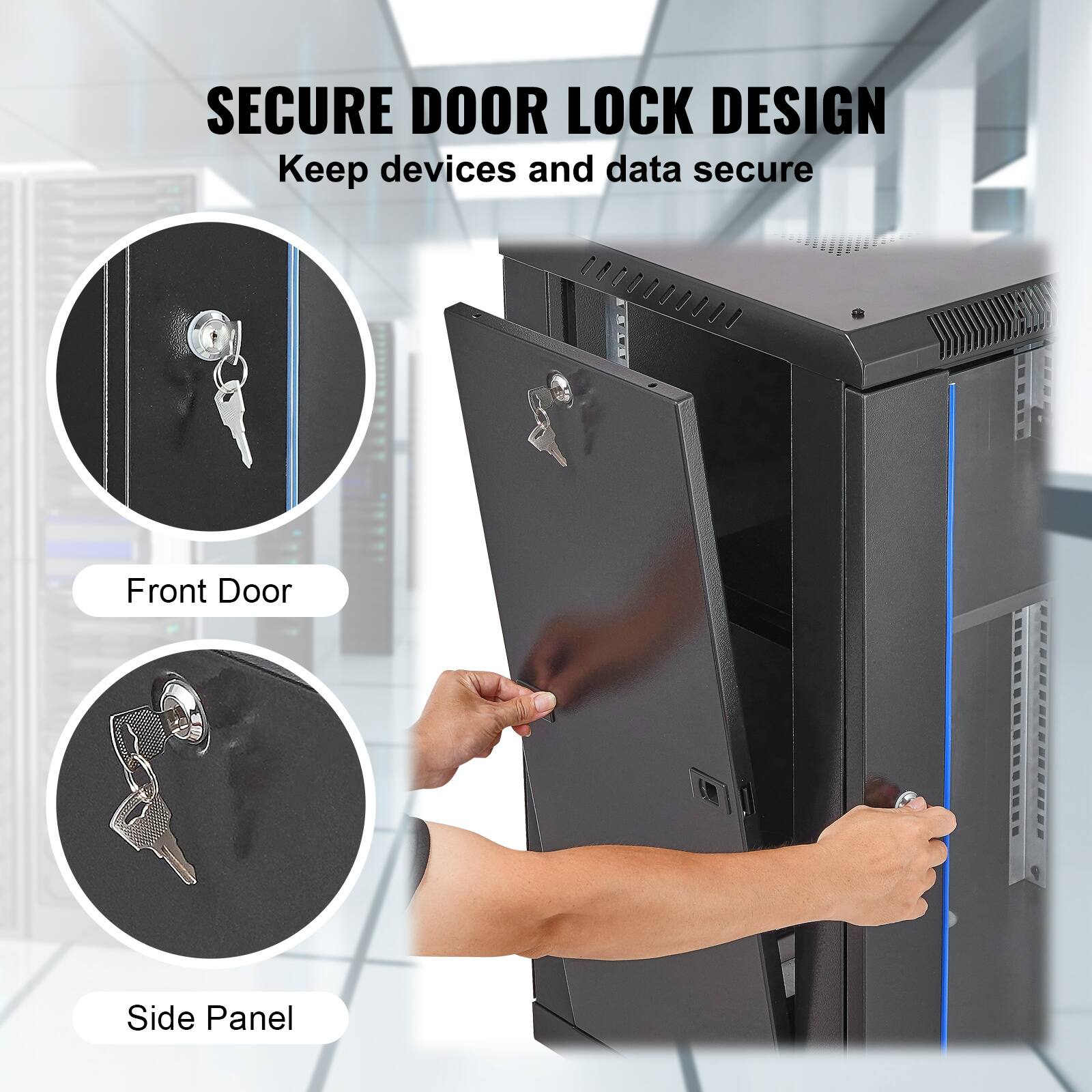 SECURE DOOR LOCK DESIGN  
Keep devices and data secure

Front Door

Side Panel
