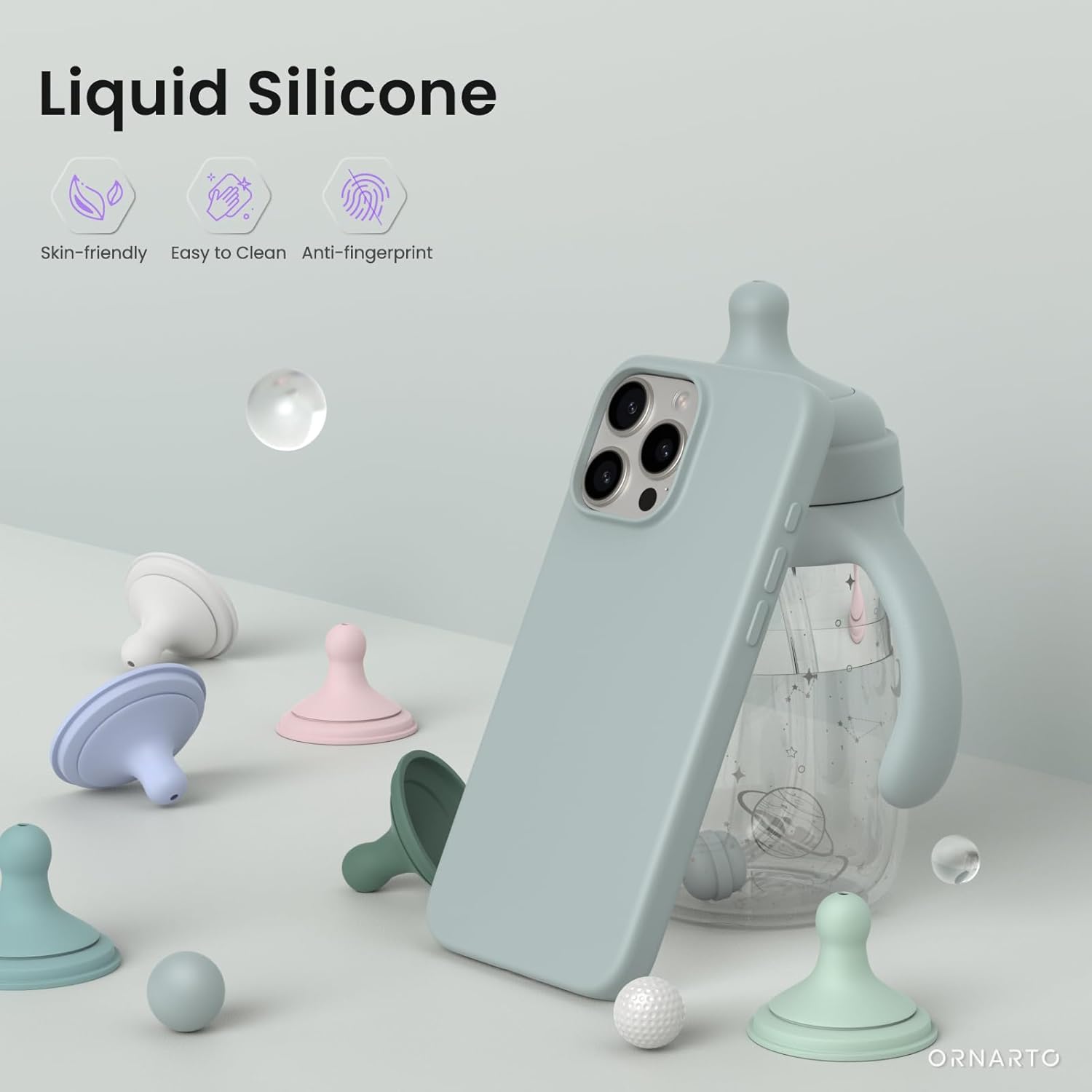 Liquid Silicone Skin-friendly Easy to Clean Anti-fingerprint ORNARTO