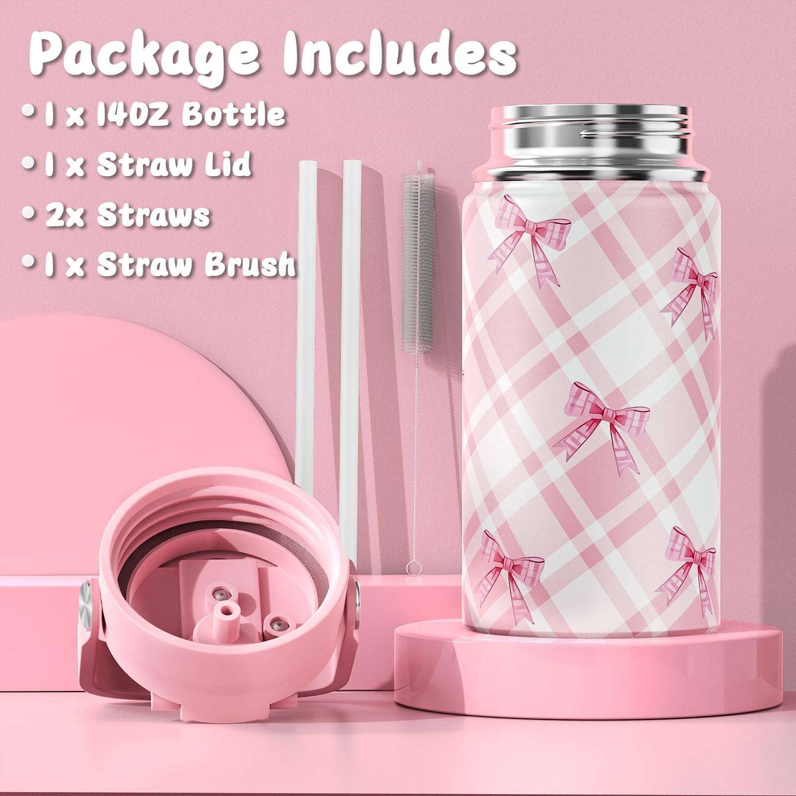 Alt View 2. Live At Space - Backpack For With Insulated Water Bottle  Bow Tie Plaid Bookbag 14oz Termos Stainless Steel Lunch Bag   Pencial Case To - Purple.