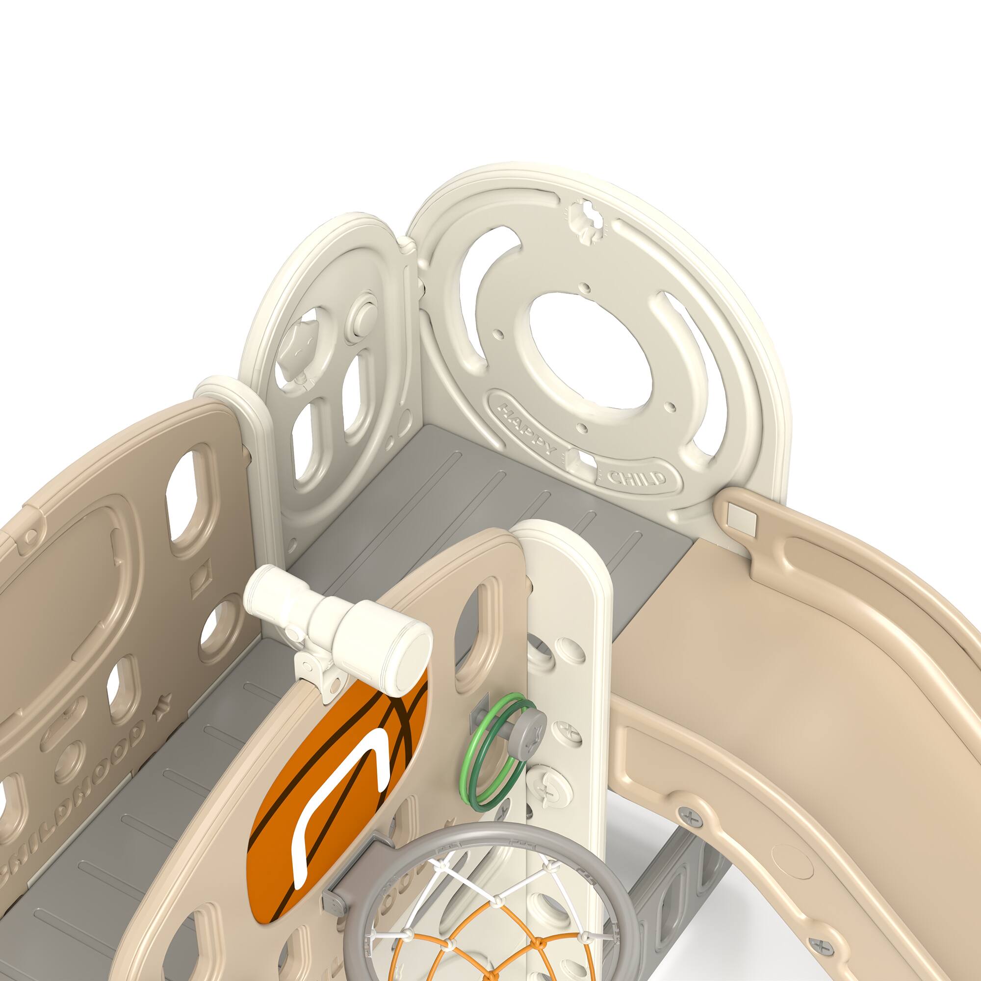 Alt View 5. Qaba - 7-in-1 Toddler Slide Playset, Ring Toss, Basketball Hoop, 1-6yrs.